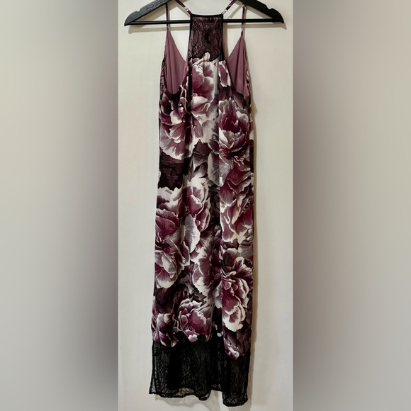 Guess| NEW Gorgeous Purple Black Floral Lace Long Chemise Dress Sz S w/Tags - Picture 11 of 11